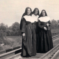 Hamilton Sisters on Railroad Tracks